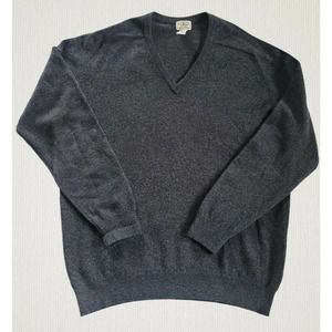 LL Bean Mens LG Lambs Wool Sweater Slate Grey